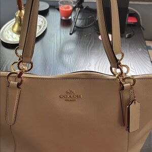 Coach Ava Crossgrain Leather Large Tote Bag